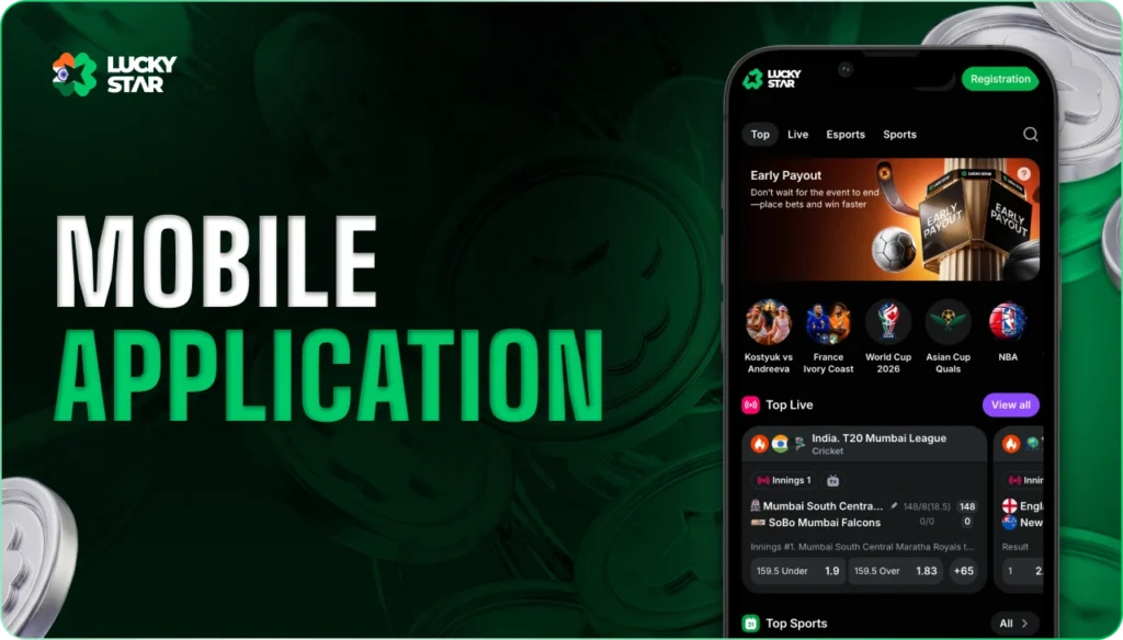 Lucky Star mobile app featuring casino games, Aviator and optimized gameplay for India
